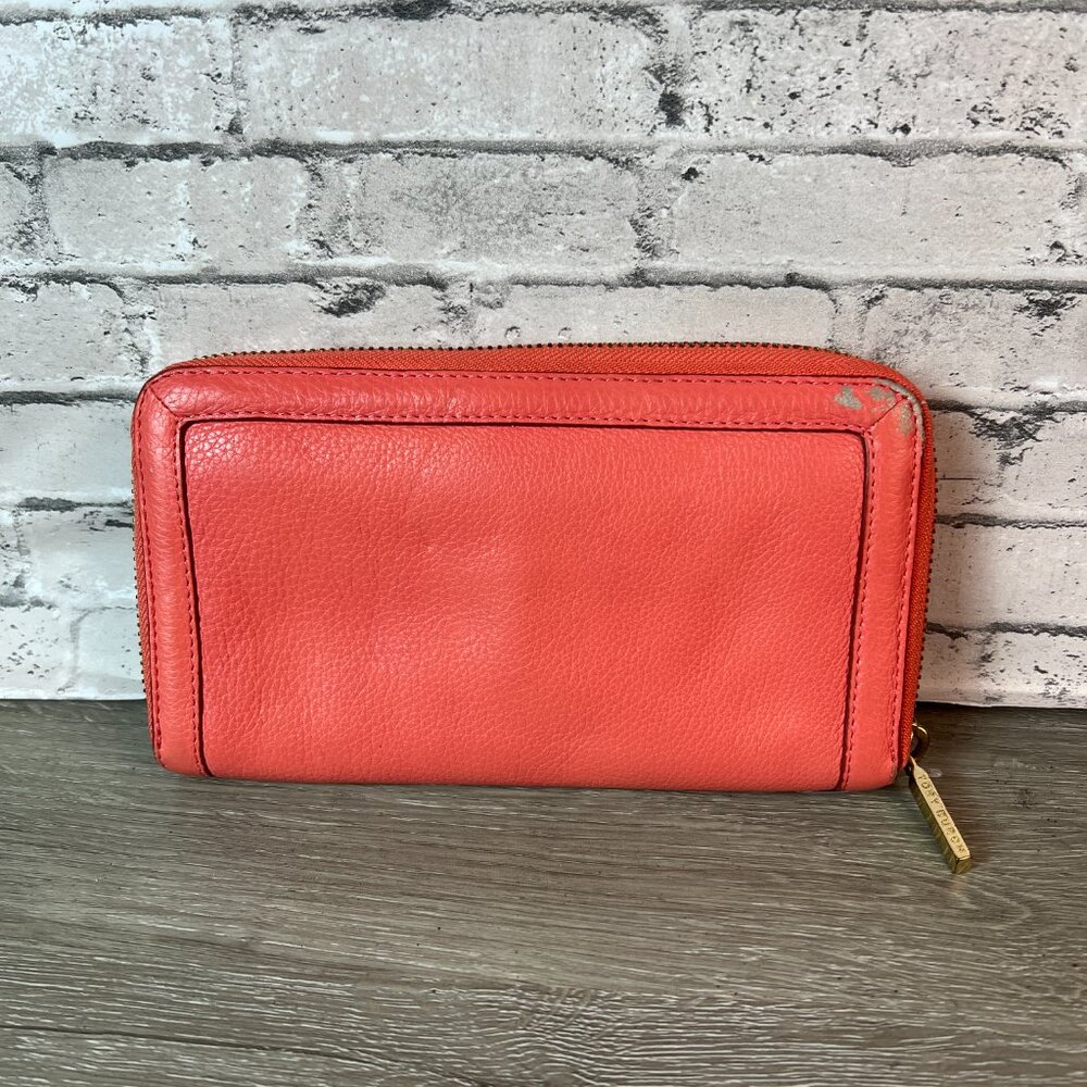 Tory Burch Women's Amanda Continental Leather Wallet Coral - Picture 2 of 9